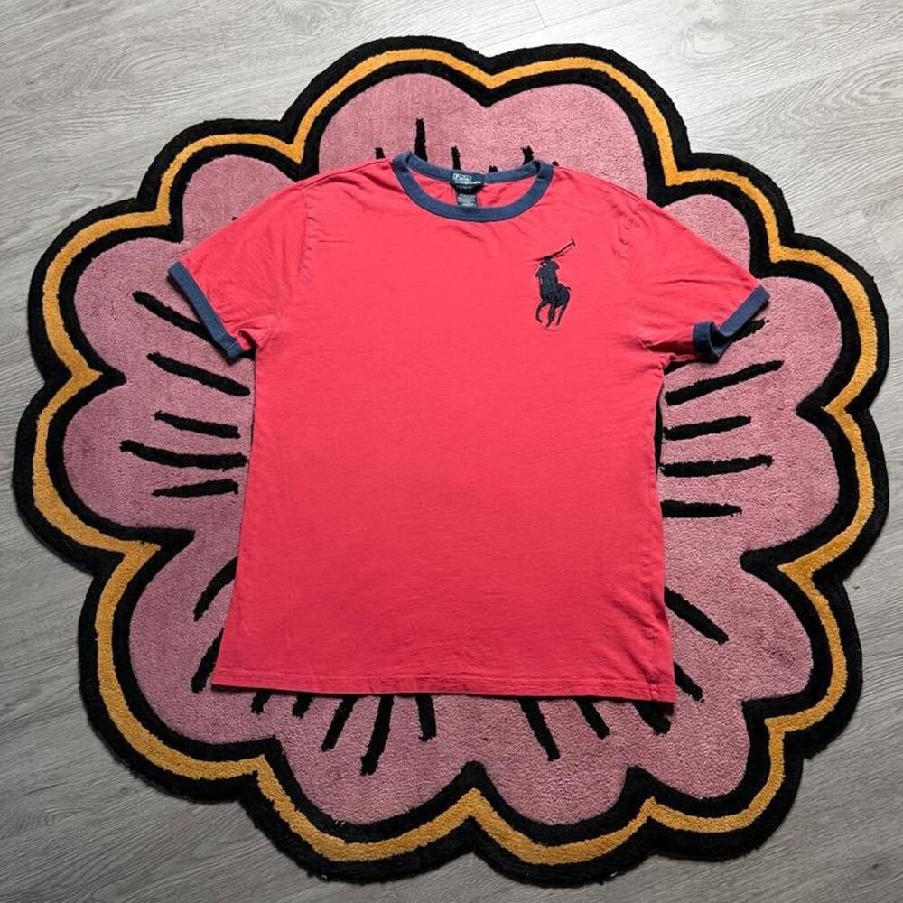 Vintage Y2K Polo Ralph Lauren Embroidered Big Pony Ringer T-shirt Small